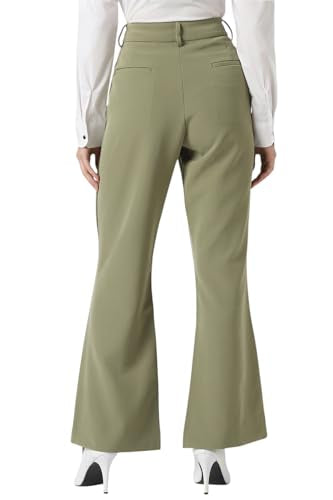 Van Heusen Women Olive Solid Formal Regular Fit Trousers