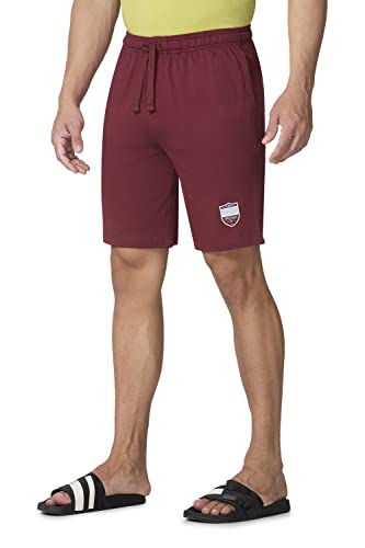 Van Heusen Men Shorts - 100% Combed Cotton - Drawstring Waist, Functional Pockets_57001_Wine_XL