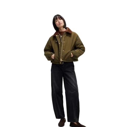 Marks & Spencer Solid Green Nylon Women Relaxed Fit Puffer Jacket