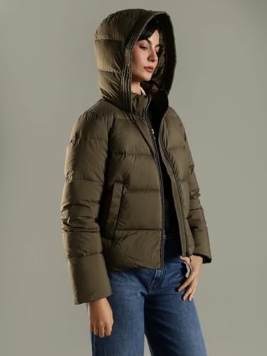 Regular Fit Polyester Hooded Neck Puffer Jacket