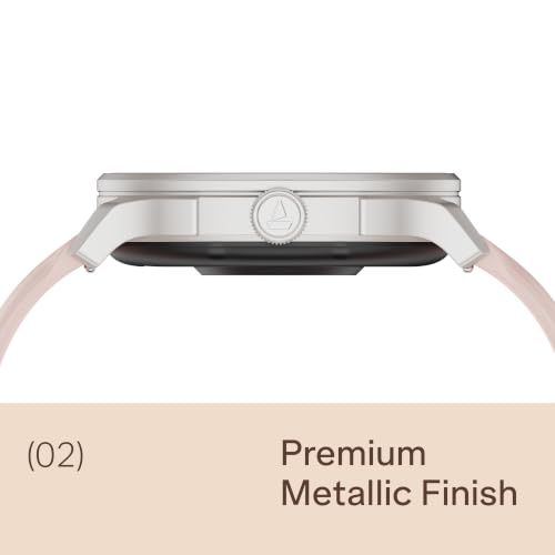 boAt Lunar Connect 2 with 1.28" (3.25 cm) HD Display, Metallic Design, HR, SpO2 & Sleep Tracking, Bluetooth Calling, Emergency SOS, Smart Watch for Men & Women (Cherry Blossom)