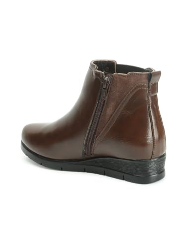 ELLE Women's Fashionable Zip Boots Colour-Brown, Size-UK 4