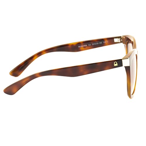 UNITED COLORS OF BENETTON orange lens with gradiant sqaure sunglass full rim brown textured frame