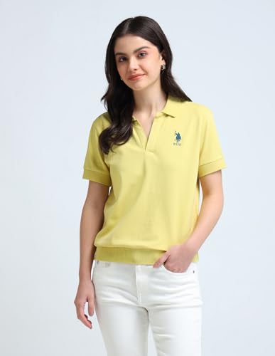 U.S. POLO ASSN. Women's Relaxed Fit T-Shirt (UWAW24PTS142_Yellow