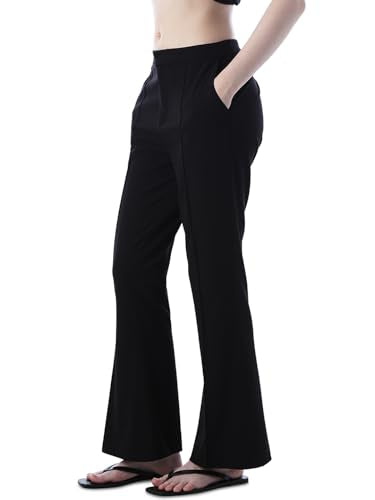 ONLY Women's Solid Flared Black Pants