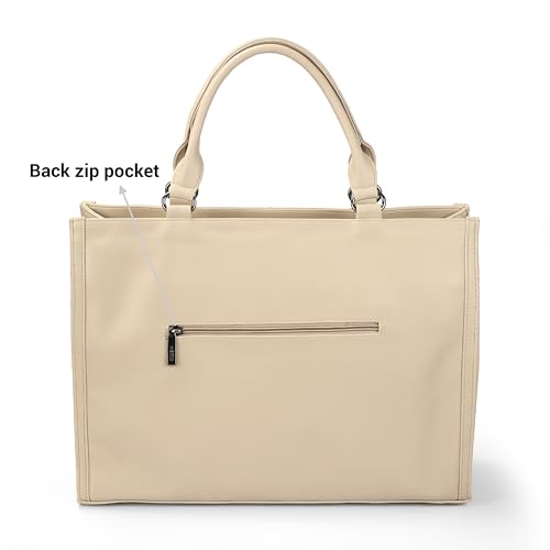 Metro Women Beige Casual PU Soft Body Zipper closure Solid Tote Bag (66-719)