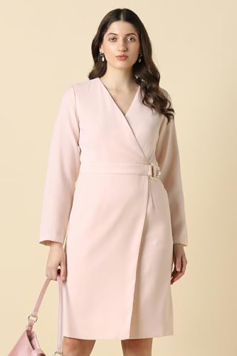 Women Pink Solid Formal Dress