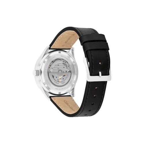 Calvin Klein Ck Esteem Mech-Automatic Black Round Dial Men's Watch|Leather Material|Multi Color Band - 25200388
