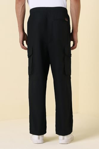 Men Navy Solid Casual Trousers