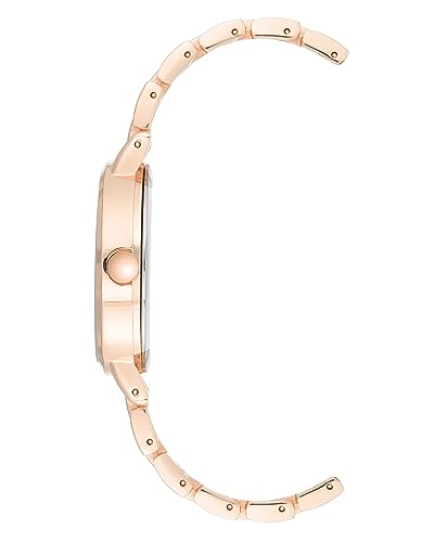 Nine West Women's Rose Gold-Tone Bracelet Watch, Analog Display, Metal Band, Limited Movement, Water Resistant, NW/2402GLRG