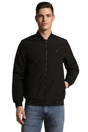 Allen Solly Men Black Solid Full Sleeves Casual Jacket