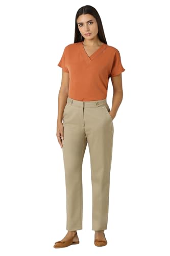 Van Heusen Women's Regular Casual Pants (VWTFFRGF723046_Khaki