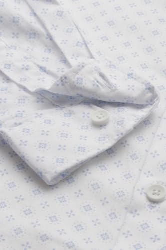 Boys White Print Casual Shirt