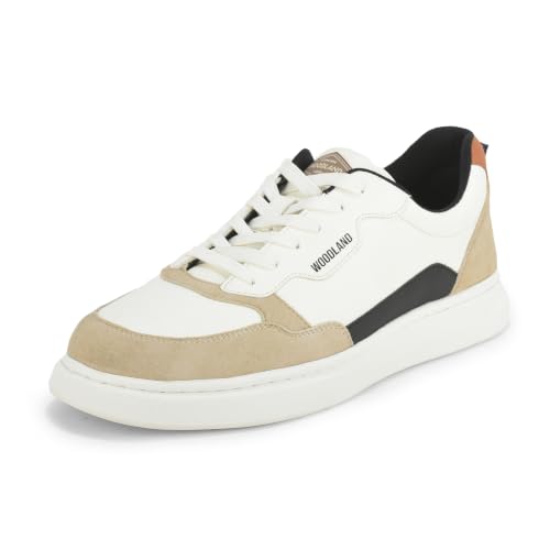 Woodland Men's White Polyurethane Sneakers-UK-6 (Euro 40)