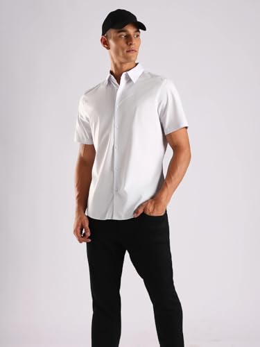 Calvin Klein Jeans Men's Solid Slim Fit Shirt (4LB147G065_Lilac Hint