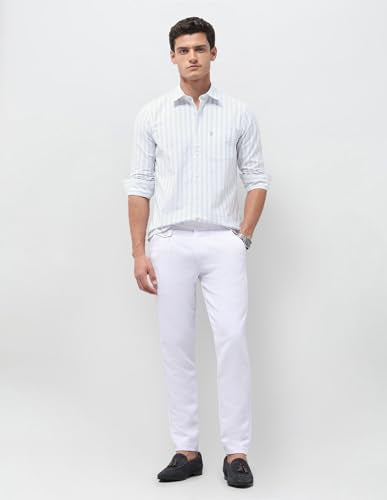 U.S.Polo Association Men's Vertical Striped Oxford Shirt (USSHT3400_Blue_38)