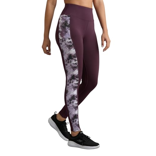 Skechers Women Printed Panel DEEP Purple Leggings