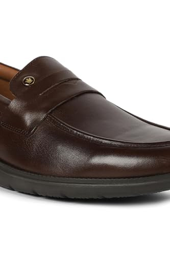 Louis Philippe Men Brown Solid Slip-on Formal Imported Premium Leather Light Weight Breathable Lining Slip Resistant Flexible Toe Shoes Euro- 40