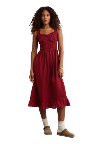 American Eagle Women Antique Rose Catie Corset Midi Dress
