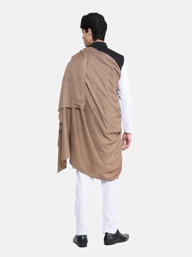 MUFFLY Men's Fine Wool Solid Shawl, Extra Soft Warm - Light Weight,Brown size-40 inch*80 inch
