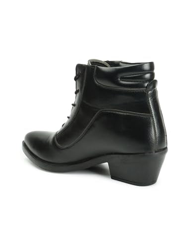 ELLE Women's Fashionable Lace-Up Boots Colour-Black, Size-UK 4
