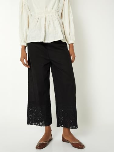 Max Women Embroidered Palazzos (Black_XL)