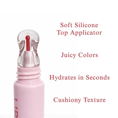 CRAZY GIRL Korean Crystal Glaze Moisturizing Lip Gloss | Kawaii Cute Tube | Strawberry, Honey & Jojoba Oil Infused | Hydrating Non-Sticky Glass Shine Lip Gloss for Girls & Women (Royal Red + Clear Vanilla)