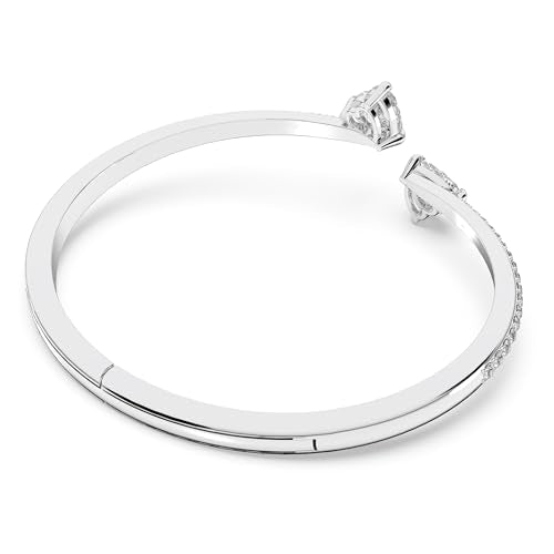 Swarovski Mesmera bangle, Heart, White, Rhodium plated