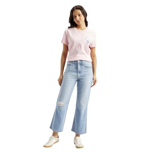 Levi's Women's High Rise Ribcage Cropped Bootcut Light Blue Jeans