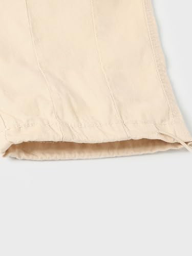 Max Girls Solid Parachute Cargos (Beige_12-14 Y)