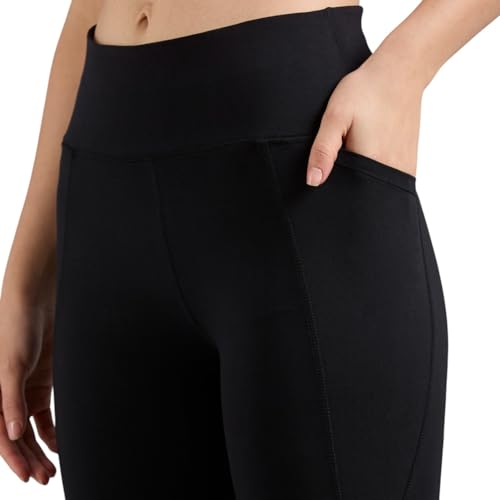 Skechers Women Basic Cotton Branded Black Leggings