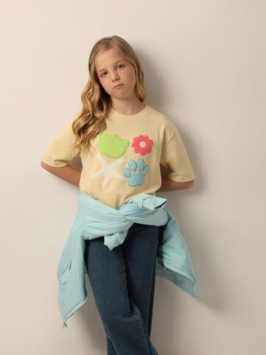 VERO MODA Girl Regular Fit Yellow Tshirt