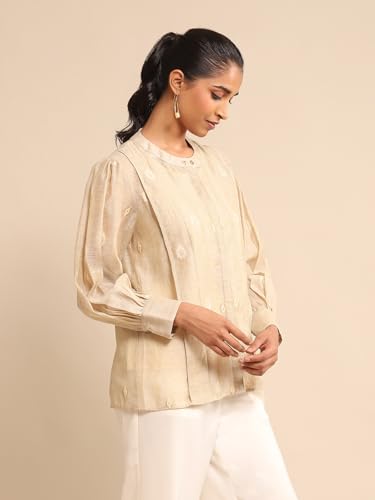 Ritu Kumar Beige Jacquard Shirt