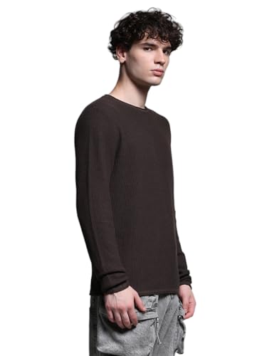 Jack & Jones Men Slim Fit Brown Sweater