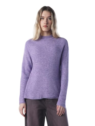 ONLY Women's Acrylic Blend High Neck Pullover Sweater (15277080-Chinese Violet_Chinese