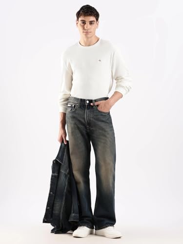 Mid-Wash Flared Fit Mid Rise Jeans