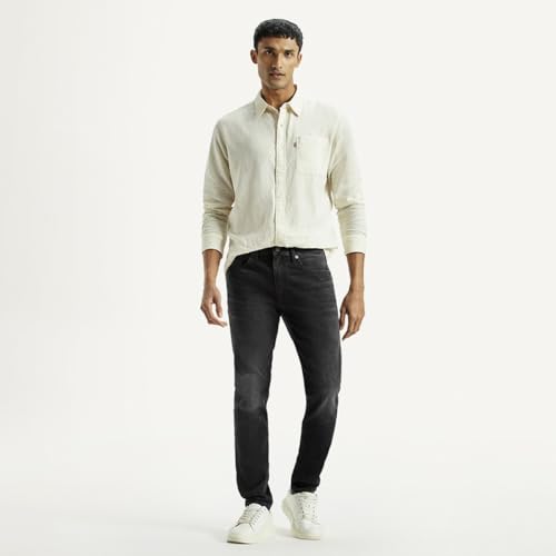 Levi's Men's Black Slim Tapered Fit Mid Rise Jeans, 004AZ-0000, 30