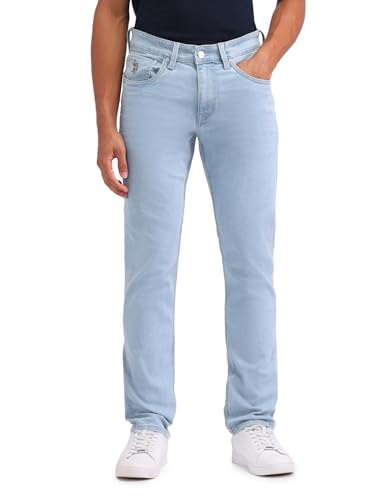 U.S. Polo Assn. Denim Co. Men's Brandon Slim Tapered Fit Blue Jeans (UDJEN1252_Light Wash_38)