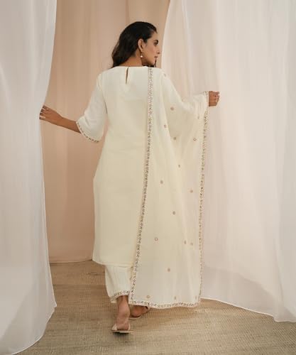 Libas Womens Yoke Design Cotton Straight Kurta With Salwar and Dupatta