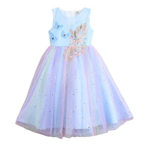 Hopscotch Girls Butterfly Applique Gown in Blue Color for Age (2-3 Years)