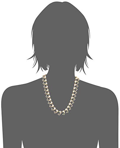 Estele 24Kt Gold Plated CZ Diamond with Leafy Design Necklace Set for Women