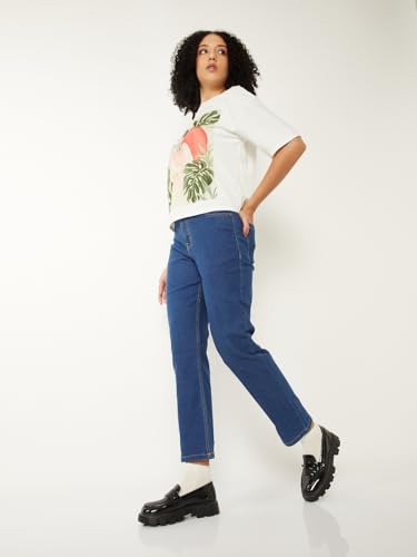 Max Women Solid Slim Straight Jeans (Blue_34)