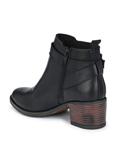 Delize Women mid Heel, Pointed Toe Ankle Boots (36, Black)
