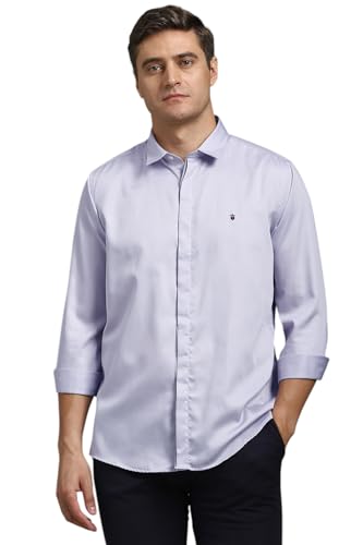 Louis Philippe Men Lilac Solid Full Sleeves Casual Shirt