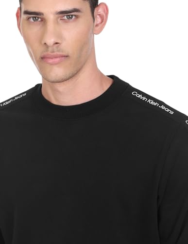 Calvin Klein Mens Black Solid Sweat Shirt (S)