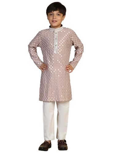 Pro-Ethic Style Developer Boys Cotton Kurta Pajama For Kid's Ethnic Wear | Cotton Kurta Pajama (S-268), 6-7 years, Pink