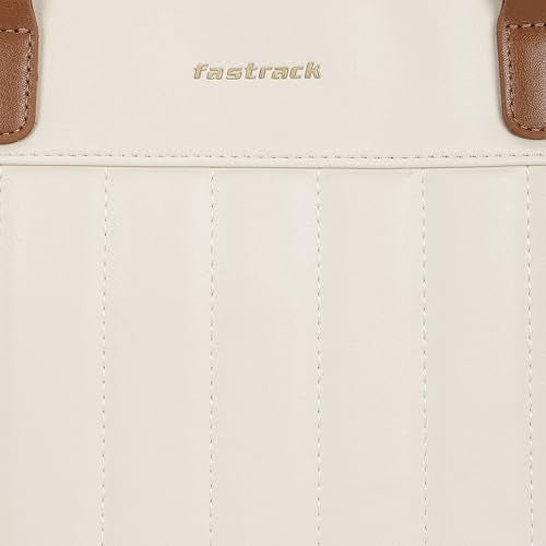 Fastrack Quilted Tote Bag for Women | Faux Leather Shoulder Bag with Dual Chain Handles, Zip Closure & Organiser Pockets | Elegant Everyday Tote for College, Brunch & Casual Outings