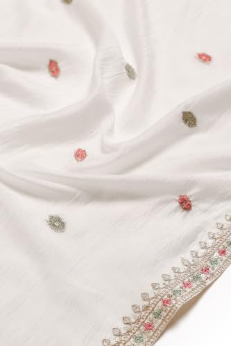 Soch Womens Off White Vichitra Embroidered Sequin Detail Salwar Suit