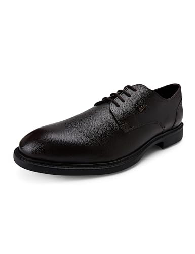 Lee Cooper LC8586E Men's Leather Derby Formal Shoes | Lightweight, Comfortable & Stylish Lace-Ups for Office, Business_LC8586EBORDO_40EU / 6UK Bordo
