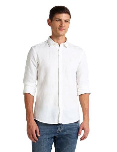 U.S. Polo Assn. Denim Co. Slim Fit Poplin Linen Shirt White